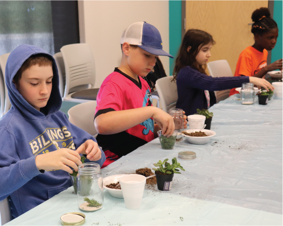 Children making a craft.
